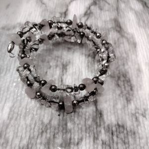Milk quartz and Ice Quartz bracelet. Stylish and goes with everything